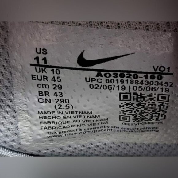 Nike Air Max Typha 2 White Black Wolf Grey AO3020 100 - Picture 10 of 13